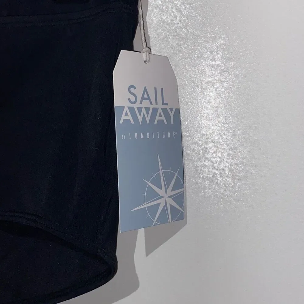 Sail Away Women's‎ Black Elastic Waistband Stretch Swim Shorts Small NWT